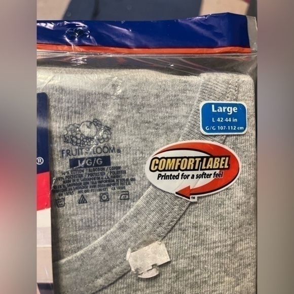 NWT fruit of the loom‘s 2 Ribbed T shirts Sz large ( set of 2) - Picture 2 of 3